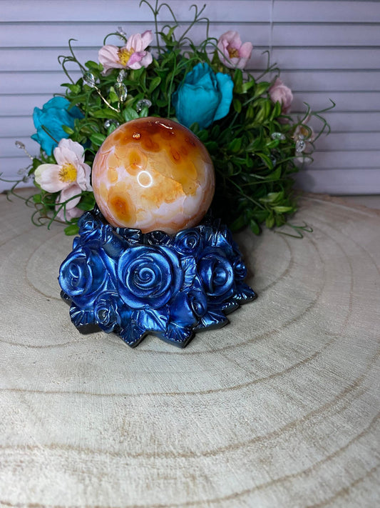 Blue Rose Sphere Stand