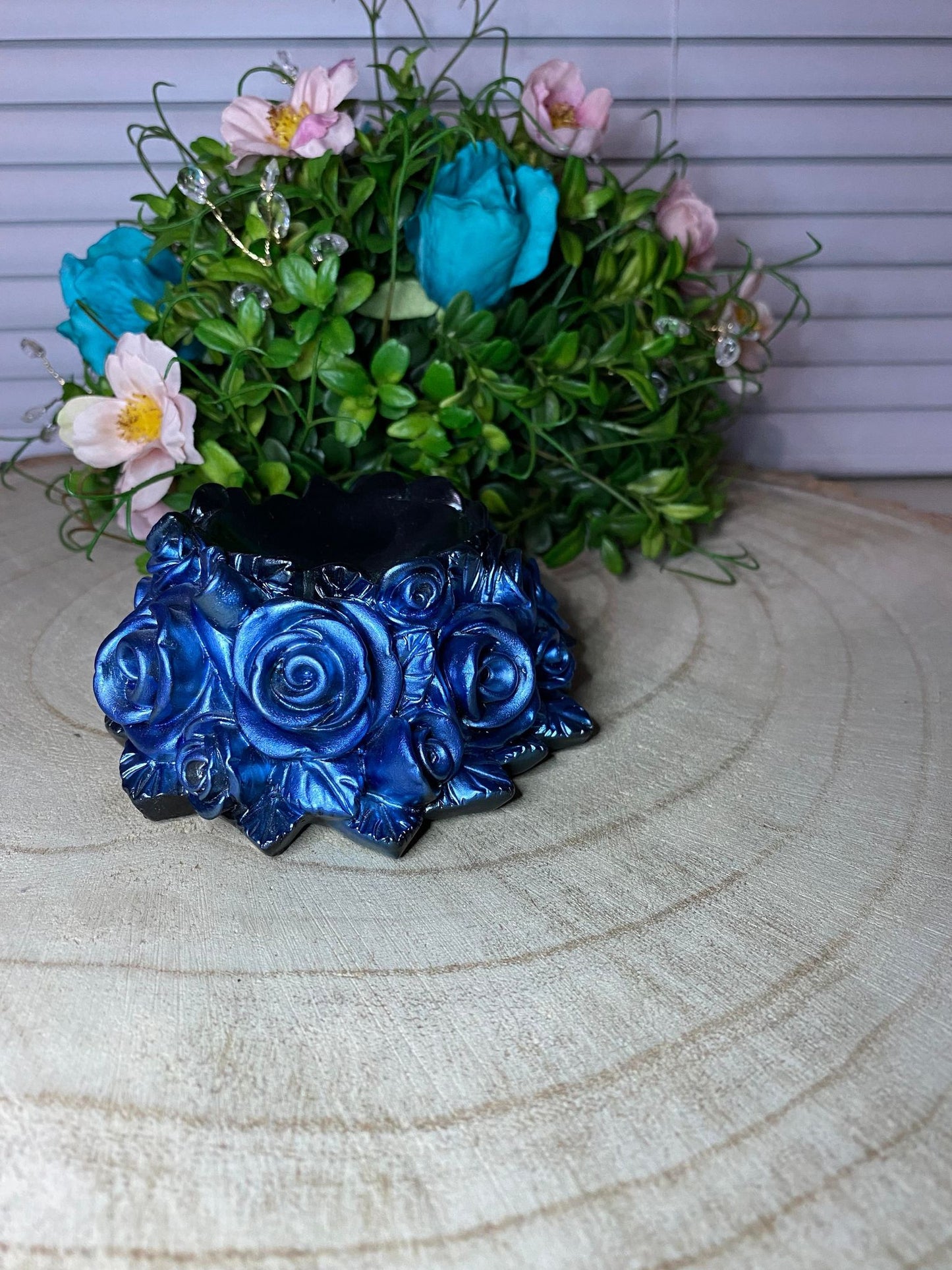 Blue Rose Sphere Stand