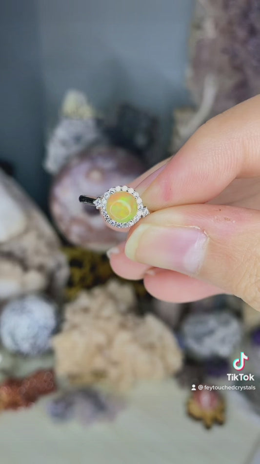 Opal Silver 925 Adjustable Ring