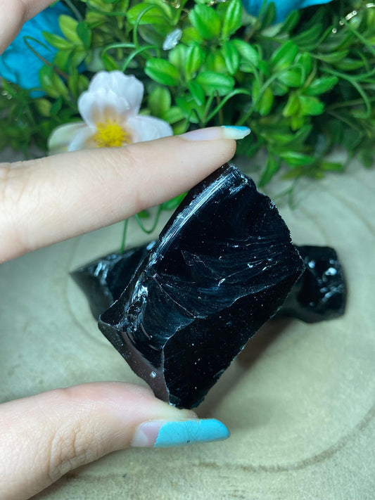 Raw Black Obsidian