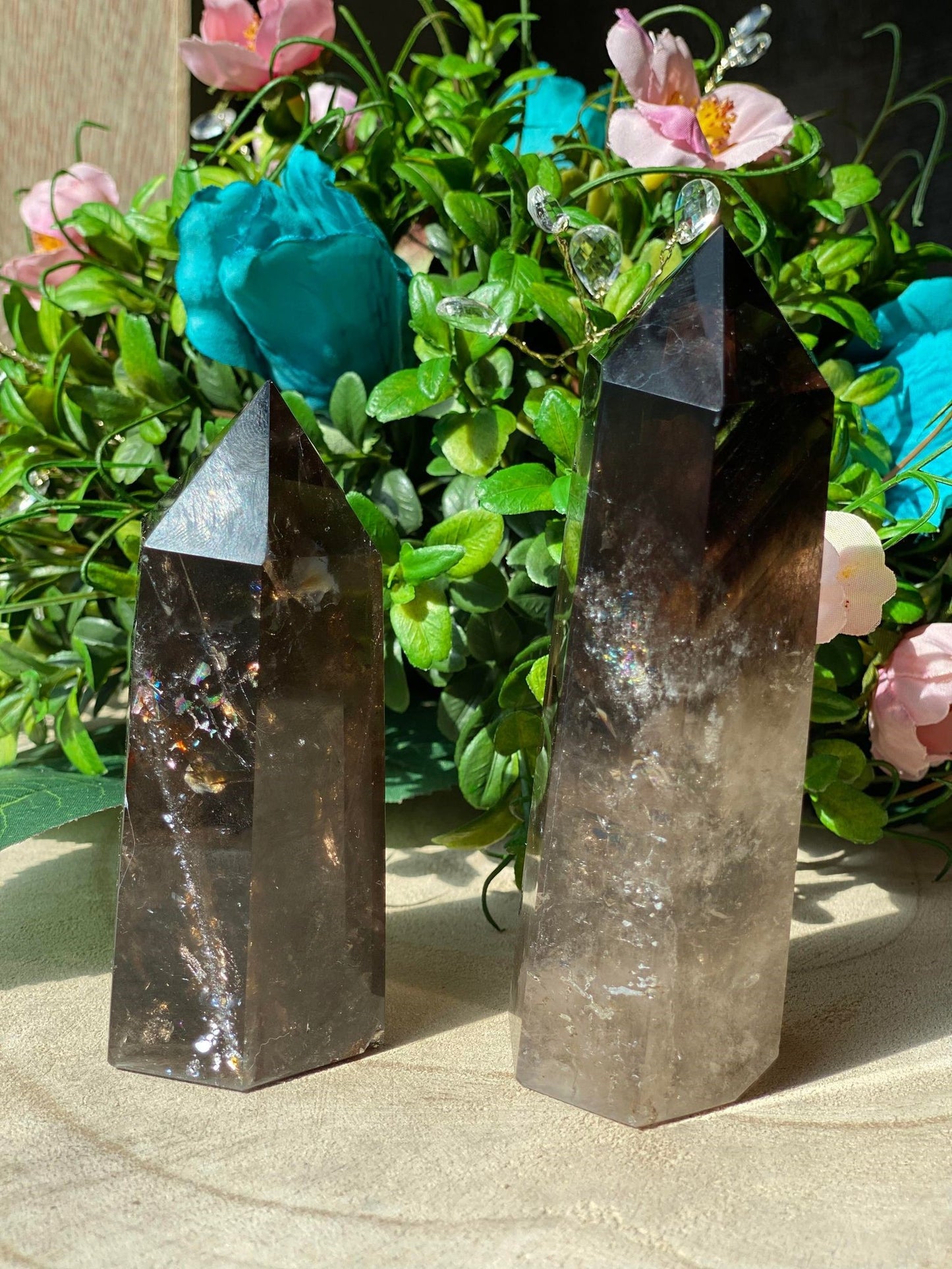 Dark Smoky Quartz Towers