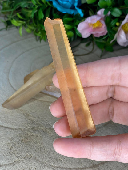 Tangerine Lemurian Quartz Points