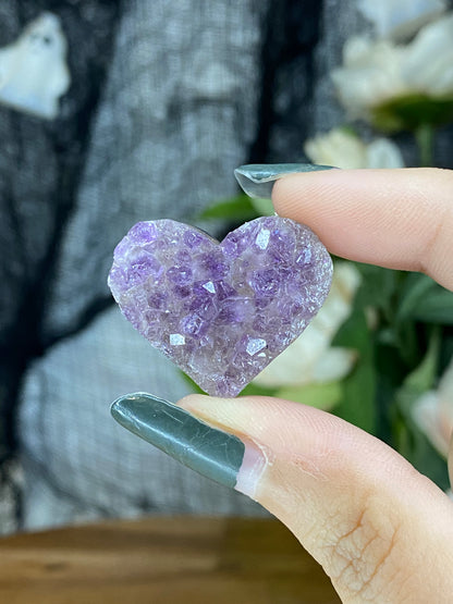 Amethyst Cluster Hearts