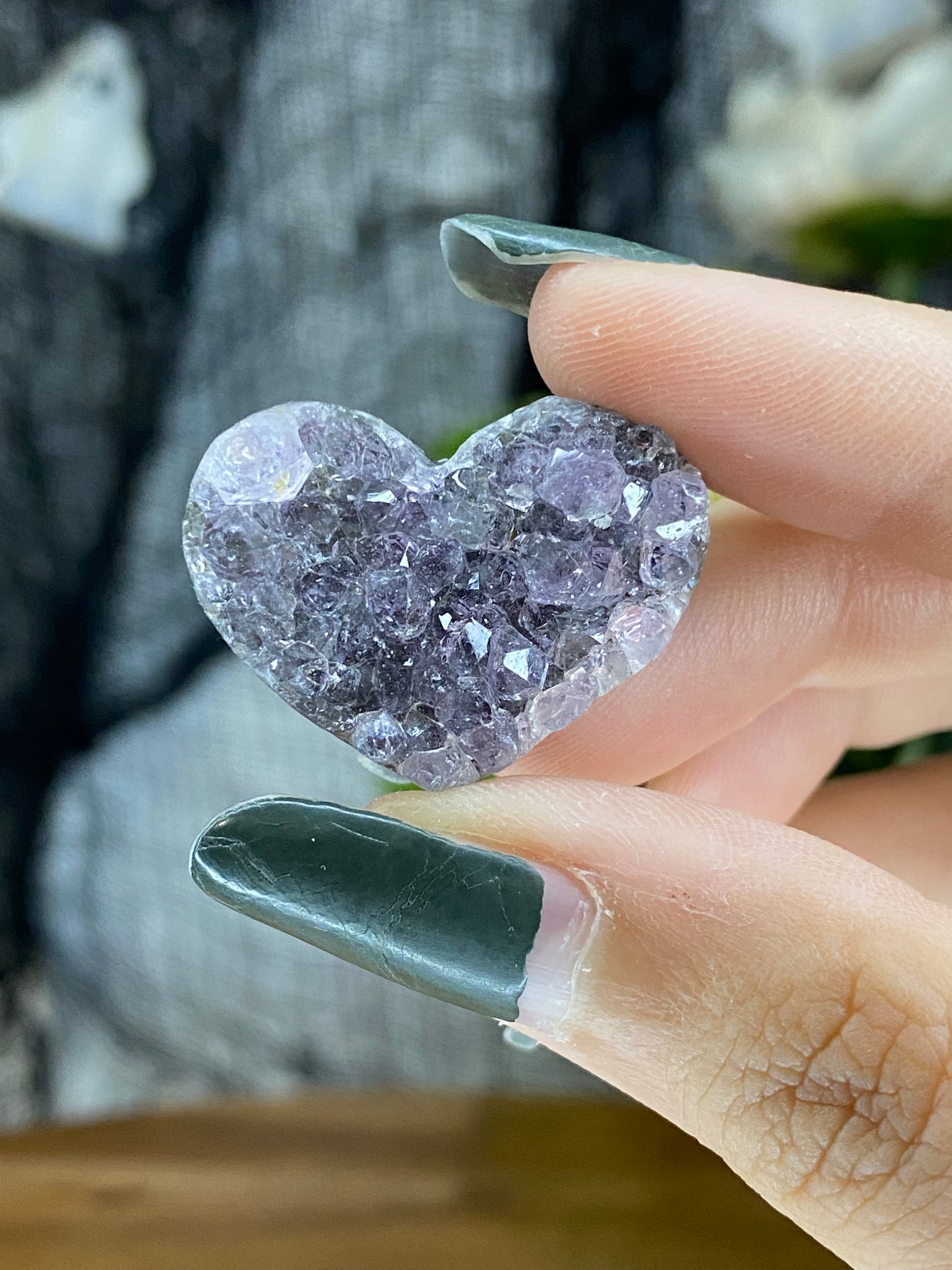 Amethyst Cluster Hearts