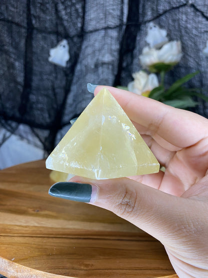 Honey Calcite Pyramids