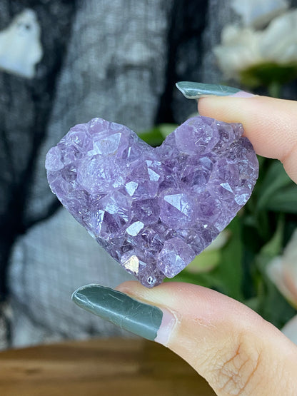 Amethyst Cluster Hearts