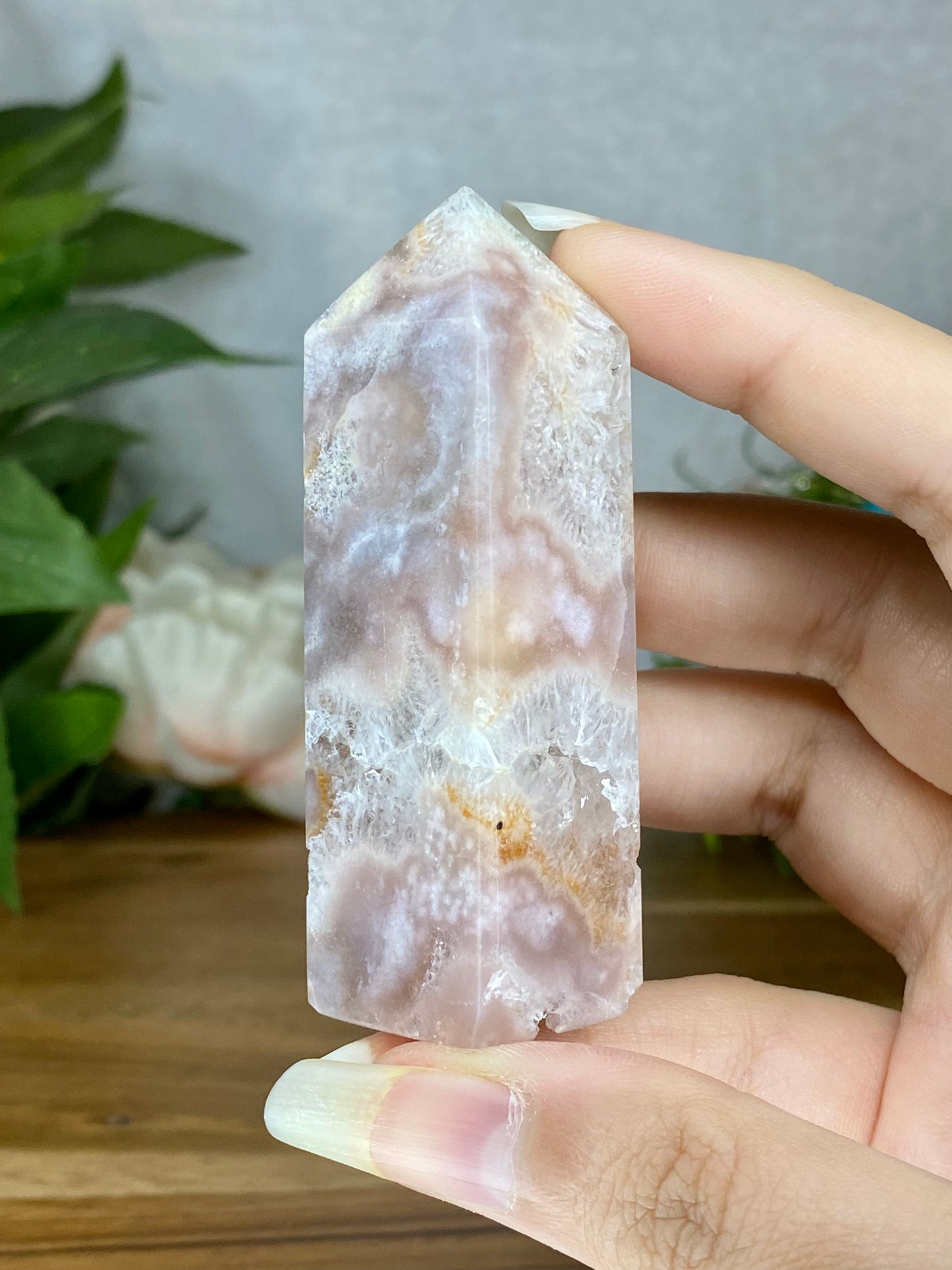 Pink Amethyst With Flower Agate Towers (A-E)