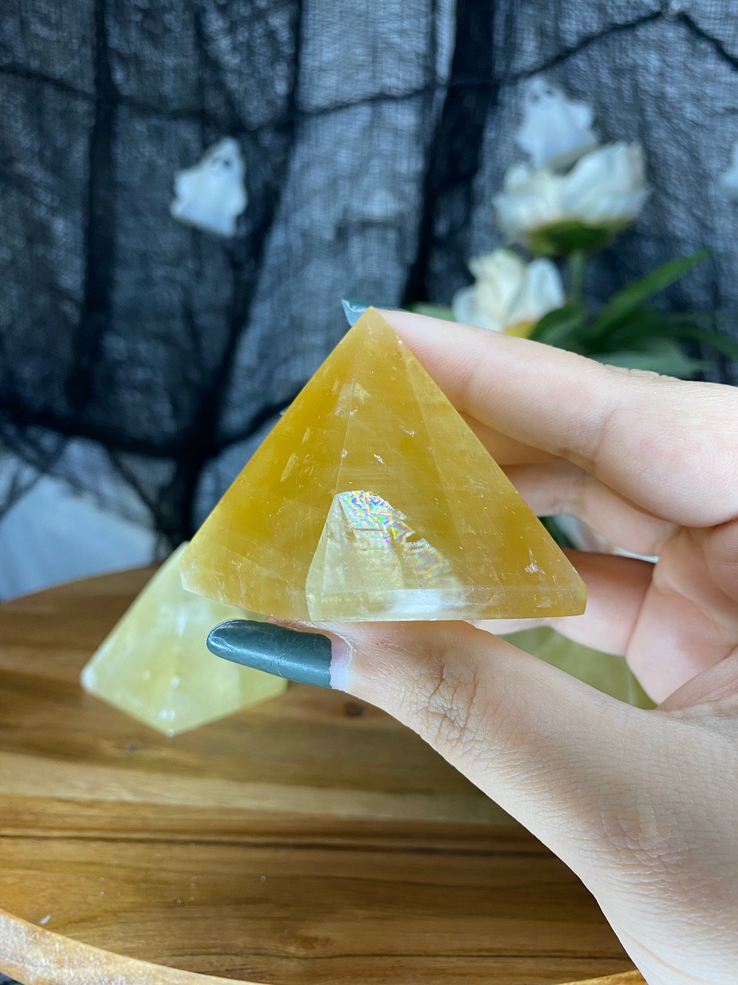 Honey Calcite Pyramids