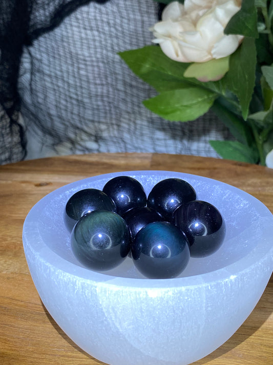 Rainbow Obsidian Spheres