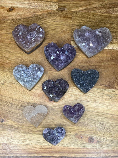 Amethyst Cluster Hearts