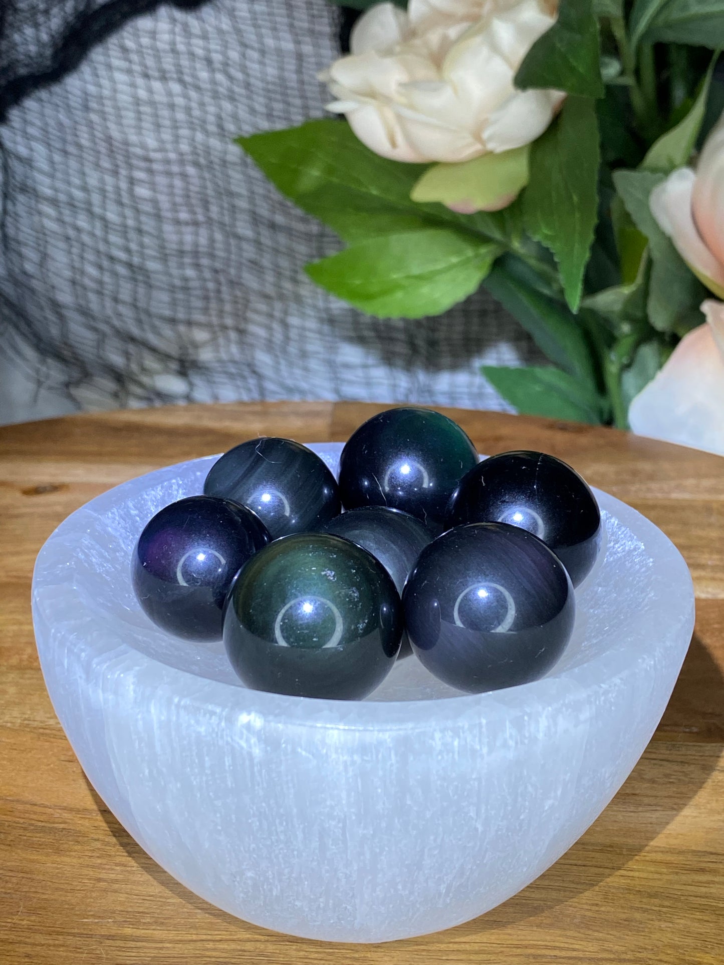 Rainbow Obsidian Spheres