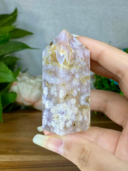 Pink Amethyst With Flower Agate Towers (A-E)