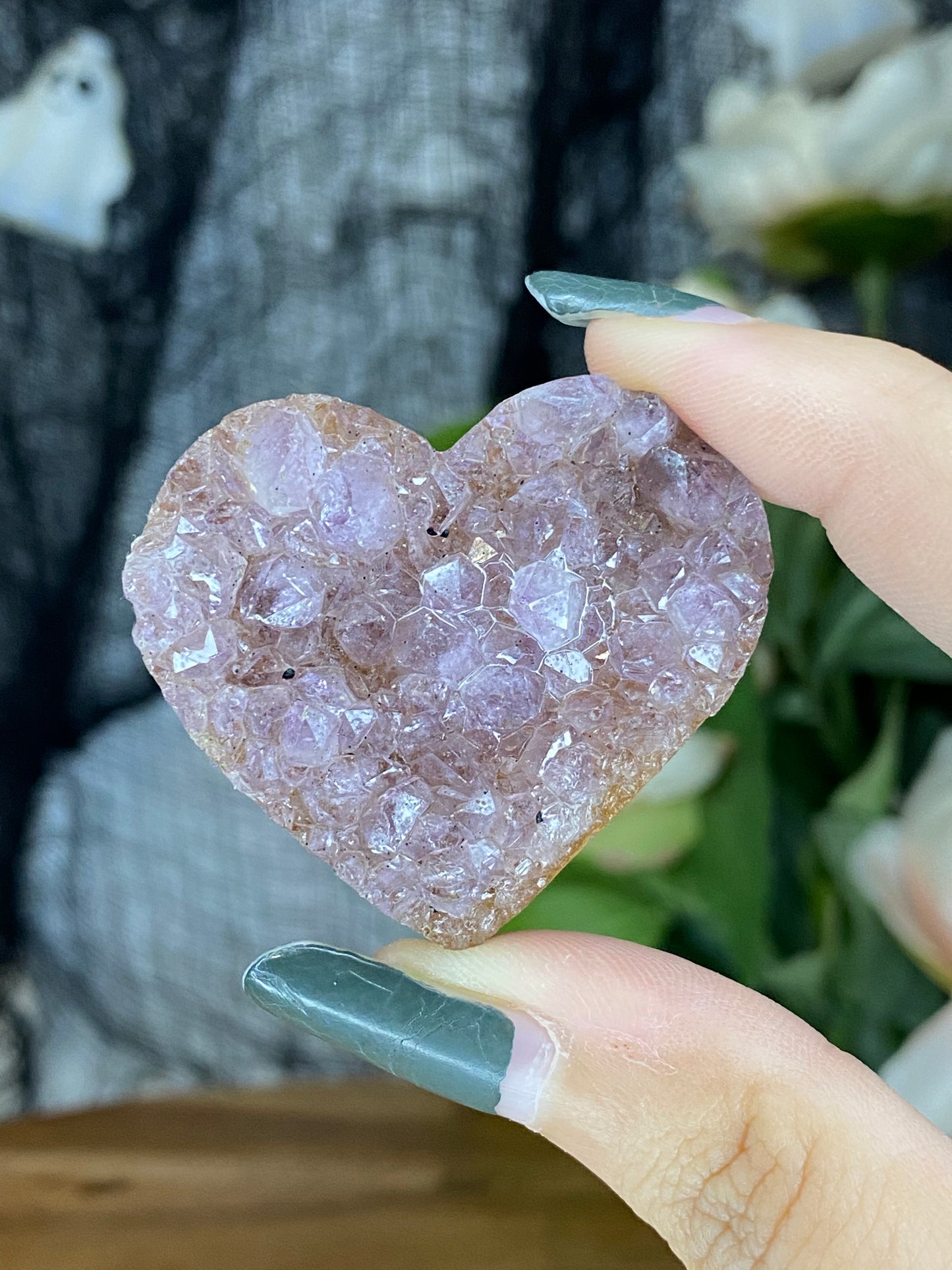 Amethyst Cluster Hearts