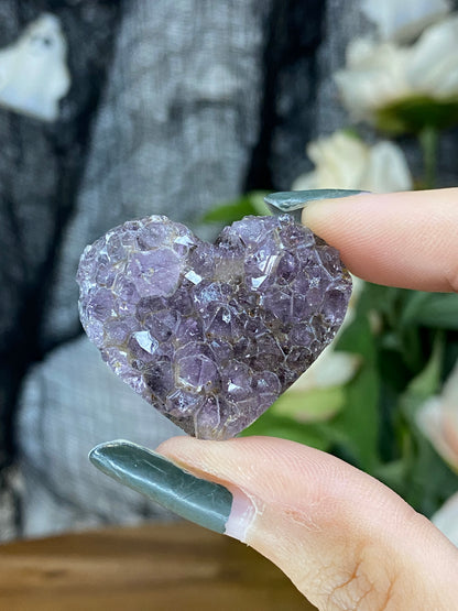 Amethyst Cluster Hearts