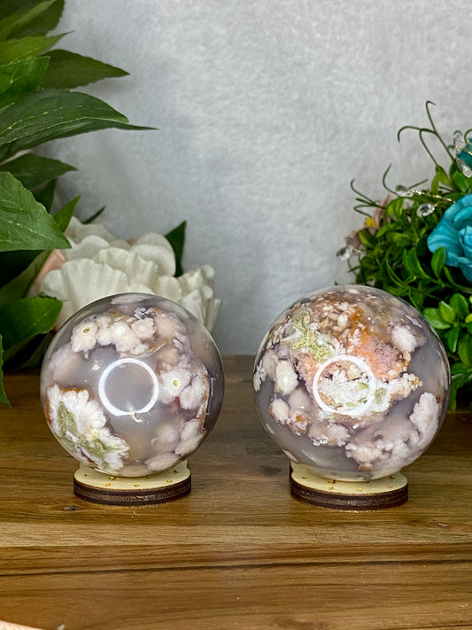 Flower Agate Spheres